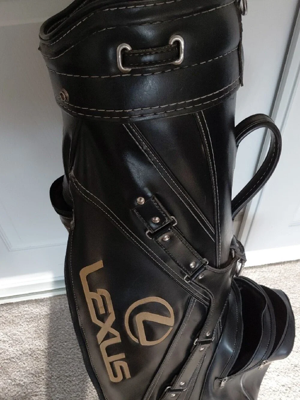Black Lexus Leather Golf Bag - Premium Branded Carry Bag